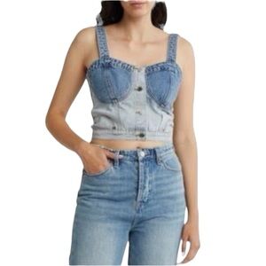 NWOT BLANKNYC Call Back Denim Bustier Top.